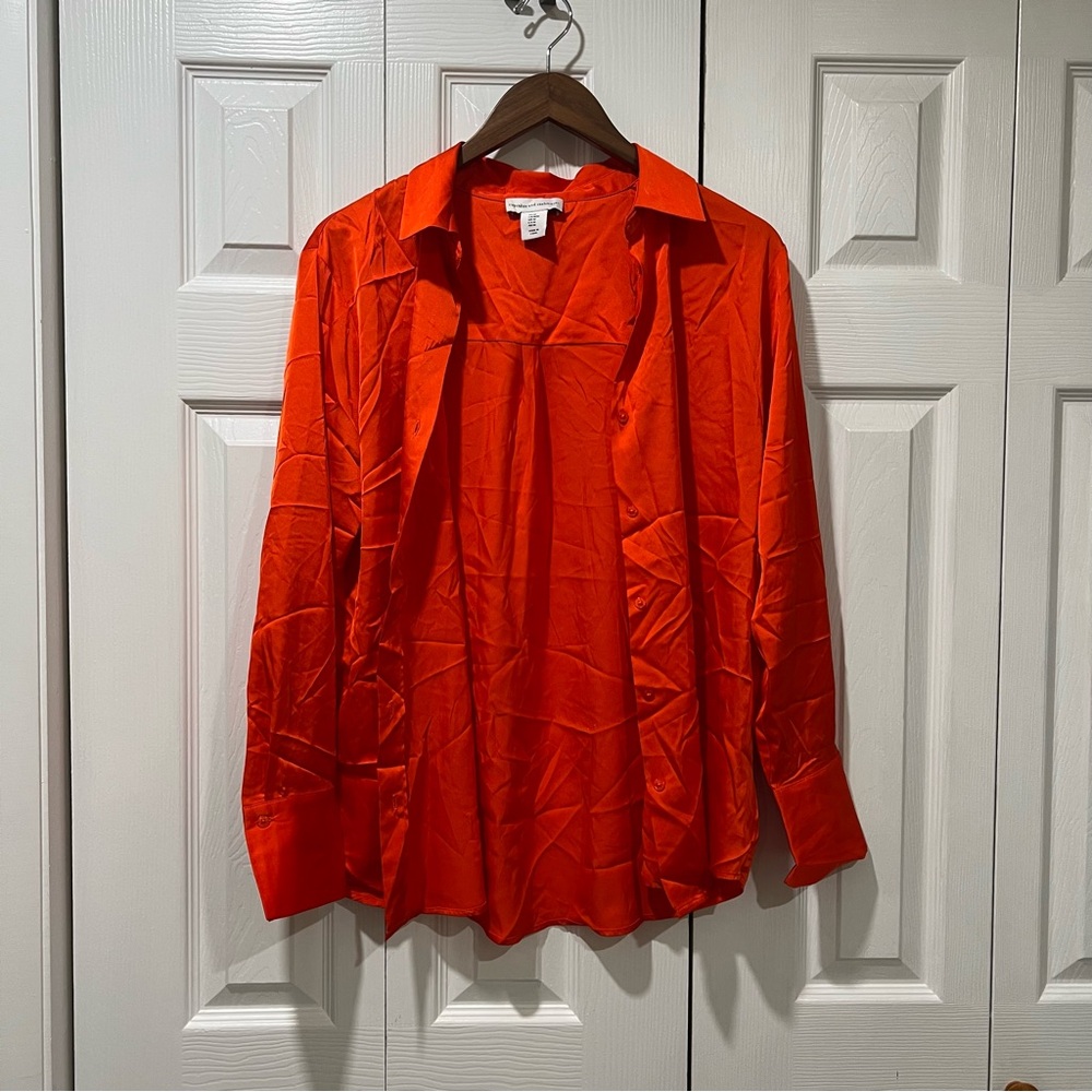 cupcakes & cashmere Bright Orange Blouse